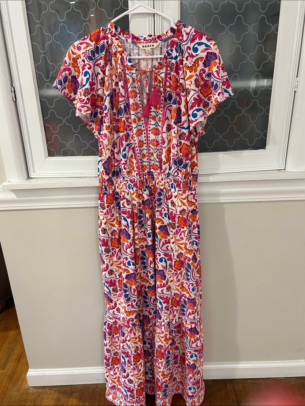 Boden Pink Orange Blue Floral Paisley Maxi Dress NWT